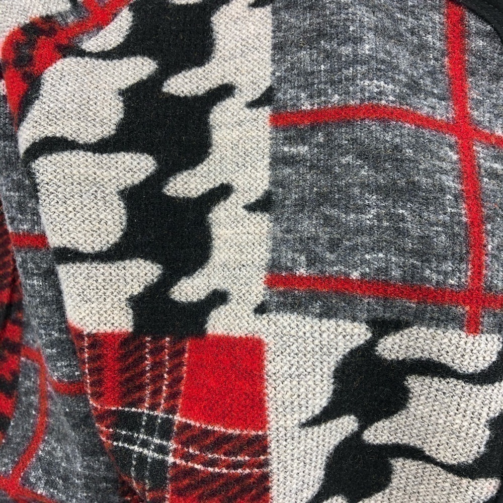 Artistic Red And Black Patchwork Blazer - image 6